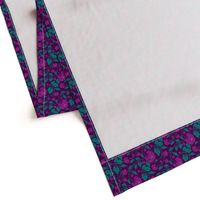 Small Blooms - Purple/Aqua colourway