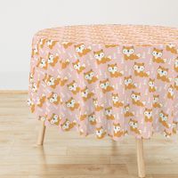 foxes on soft pink