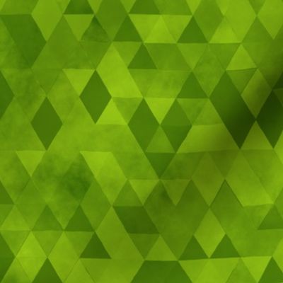  Watercolour Polygonal Triangles - Lime Green