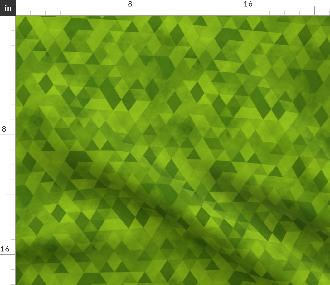  Watercolour Polygonal Triangles - Lime Green