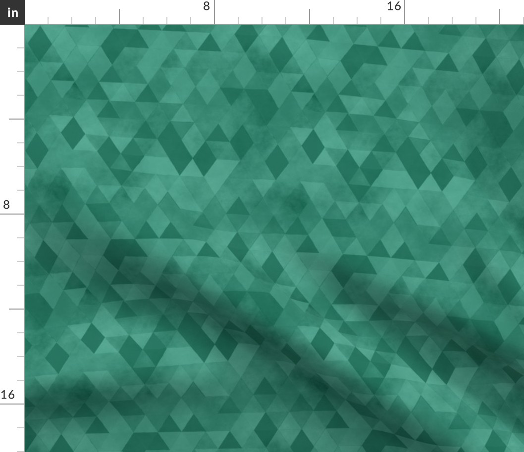 Watercolour Polygonal Triangles - Jade