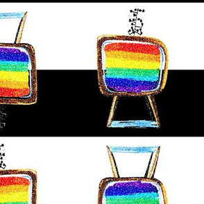 color rainbow tv with braille antenna