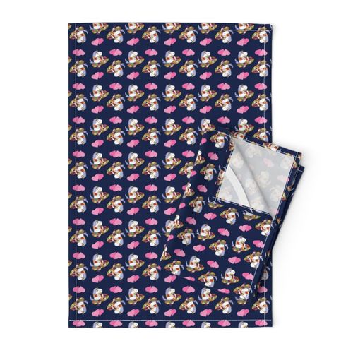 Unicorn with Long Scarf on Navy