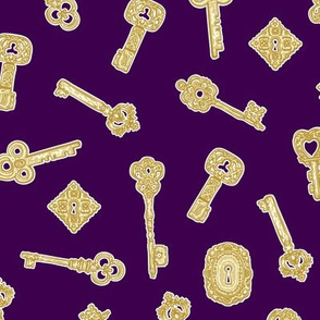 Antique Keys Purple and Gold