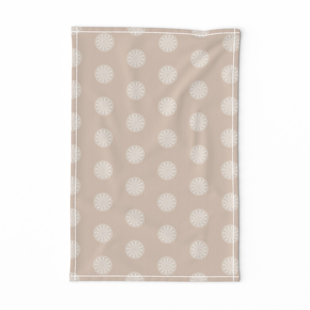 Beige Dots with Flowers