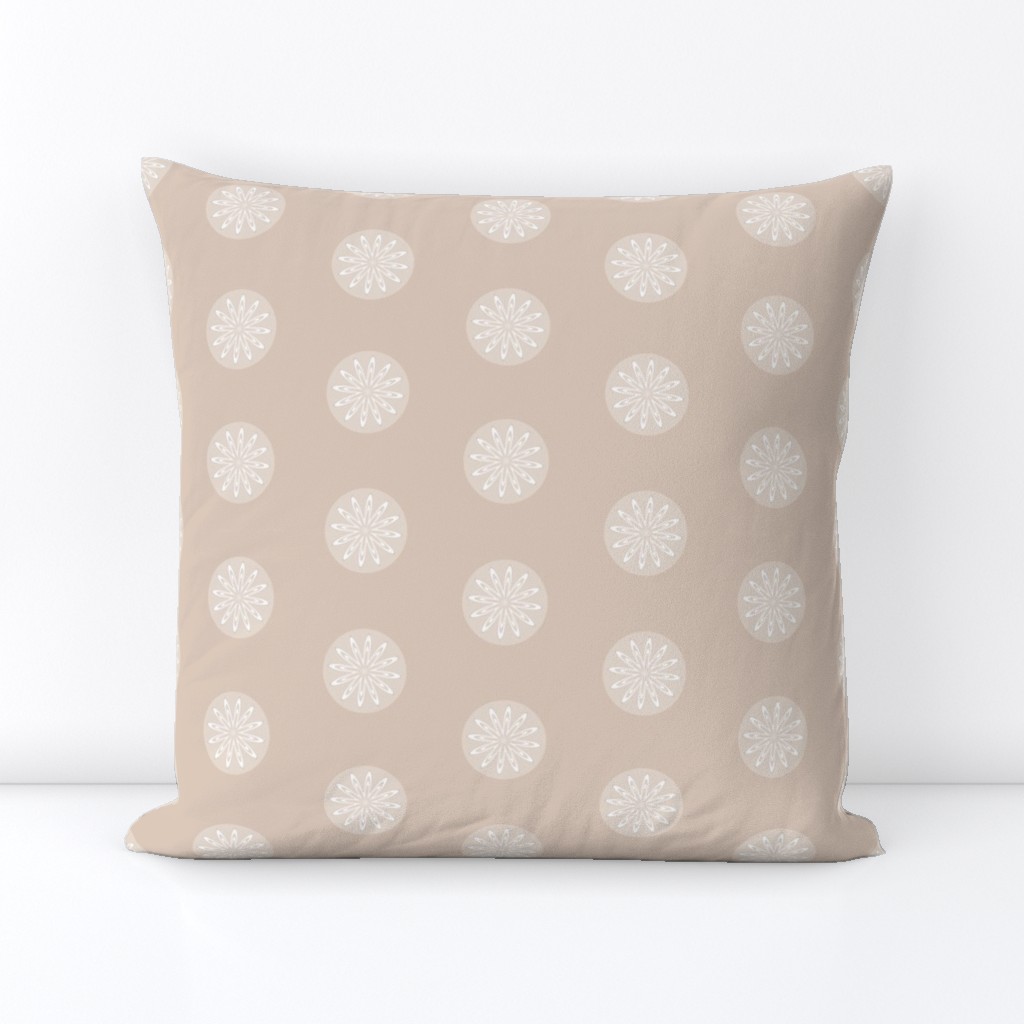 Beige Dots with Flowers