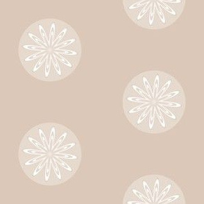 Beige Dots with Flowers