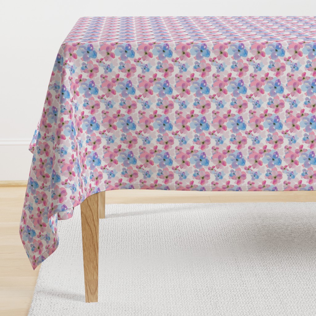 Cute Pink and Blue Floral Pattern