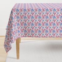 Cute Pink and Blue Floral Pattern