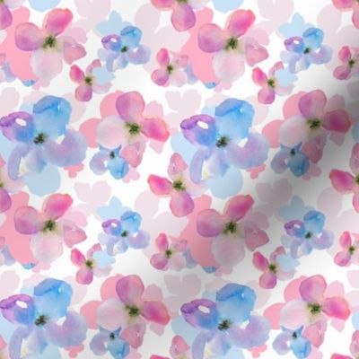 Cute Pink and Blue Floral Pattern