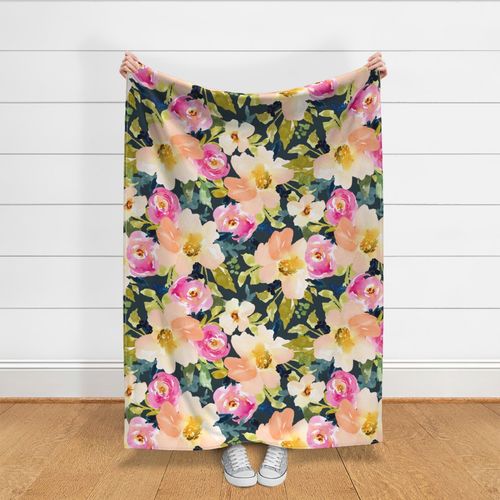 Portadown Watercolor Floral Fabric | Spoonflower