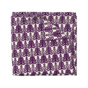 Ornate Gate Damask Purple on Cream