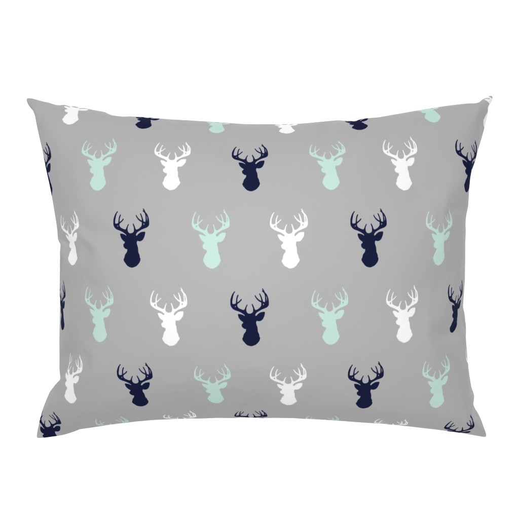 Deer - Navy,mint,grey,white