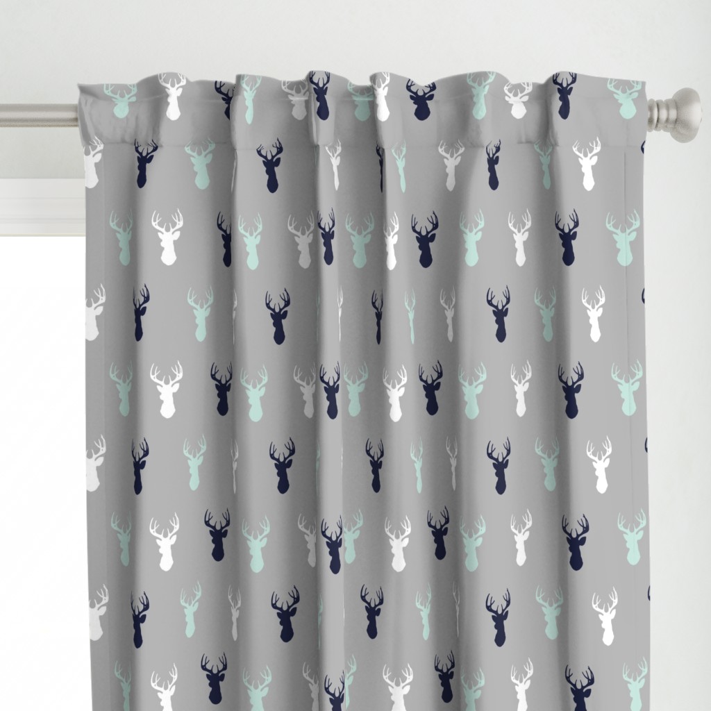 Deer - Navy,mint,grey,white