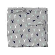 Deer - Navy,mint,grey,white