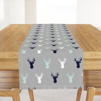 Deer - Navy,mint,grey,white