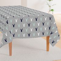 Deer - Navy,mint,grey,white