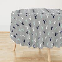 Deer - Navy,mint,grey,white