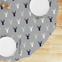 Deer - Navy,mint,grey,white