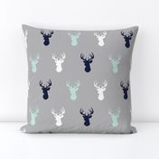 Deer - Navy,mint,grey,white