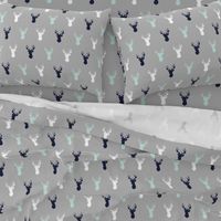 Deer - Navy,mint,grey,white