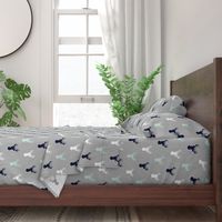 Deer - Navy,mint,grey,white