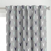 Deer - Navy,mint,grey,white