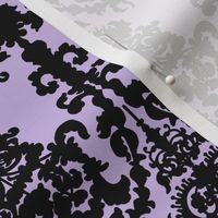 Ornate Gate Damask Black on Lilac