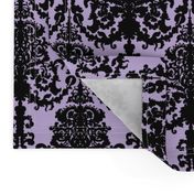 Ornate Gate Damask Black on Lilac