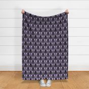 Ornate Gate Damask Black on Lilac