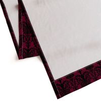 Ornate Gate Damask Black on Bordeaux