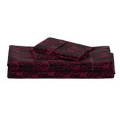 Ornate Gate Damask Black on Bordeaux