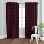 Ornate Gate Damask Black on Bordeaux