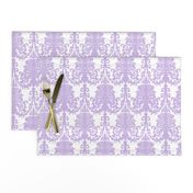 Ornate Gate Damask Lavender on Ivory