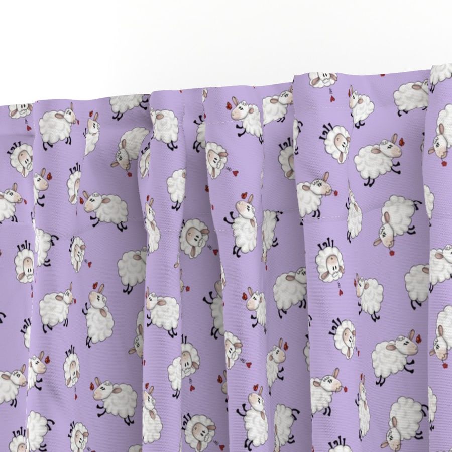 Ditsy Sheep Scatter - Purple