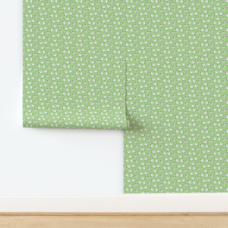 Ditsy Sheep Scatter - Green