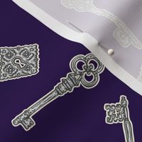 Antique Keys Purple and Silver