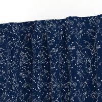 constellations // navy blue constellations animals cute baby animals constellation fabric