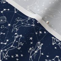 constellations // navy blue constellations animals cute baby animals constellation fabric