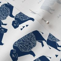 buffalo // kids camping forest western buffalo american navy blue outdoors boys fabric for boys rooms boys clothing home sewing boys 