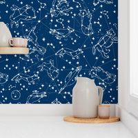 constellations // animal stars night sky constellations astronomy navy blue kids room cute stars constellation fabric