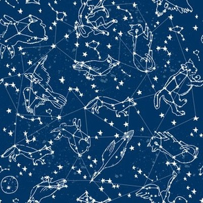 constellations // animal stars night sky constellations astronomy navy blue kids room cute stars constellation fabric