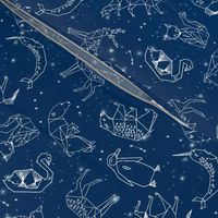 constellations // geometric constellations animals stars night sky navy blue kids room nursery decor cute fabric