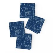 constellations // geometric constellations animals stars night sky navy blue kids room nursery decor cute fabric