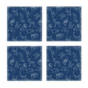 constellations // geometric constellations animals stars night sky navy blue kids room nursery decor cute fabric