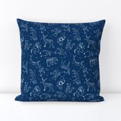 constellations // geometric constellations animals stars night sky navy blue kids room nursery decor cute fabric