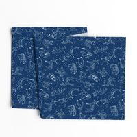 constellations // geometric constellations animals stars night sky navy blue kids room nursery decor cute fabric