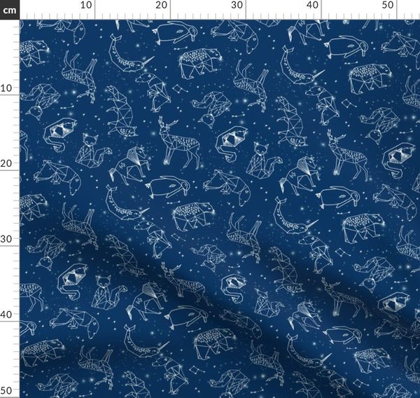 Roostery Constellations Origami Geometric Kids Animals Nursery Baby Stars Cream by Spoonflower
