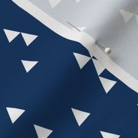 navy blue triangles // triangles kids boys nursery baby kids fabric navy blue design