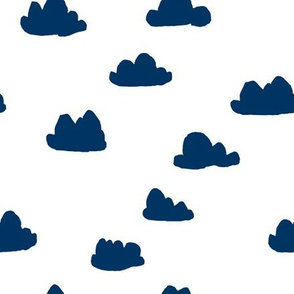 clouds // navy blue clouds nursery baby cute blue clouds coordinating fabric for navy blue nursery 